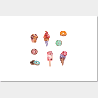 Dessert ice cream set Posters and Art